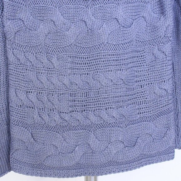 Banana Republic Wool Alpaca Blend‎ Purple Cowlneck Cable Knit Sweater Sz M - Picture 8 of 11